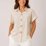 Chemise Broché - Beige claire