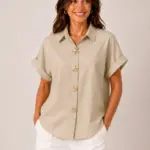 Chemise Broché - Beige foncé